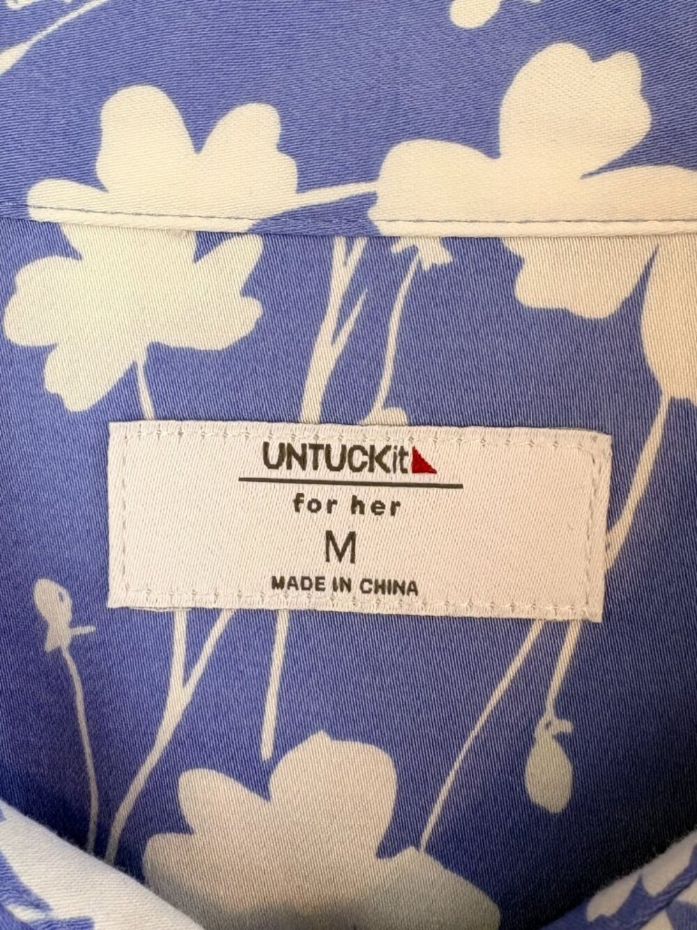 UNTUCKit Demi Blue Floral Button Down Shirt Dress M - Picture 5 of 11